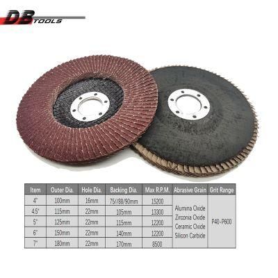 4.5&quot; 115mm Abrasive Grinding Wheel Flap Disc Hand Tools Aluminum Oxide T27/T29 for for Metal Grinding