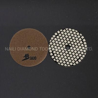 4 Inch Diamond Tools Flower-Shaped 7 Steps Dry Polishing Pads for Marble/ Granite