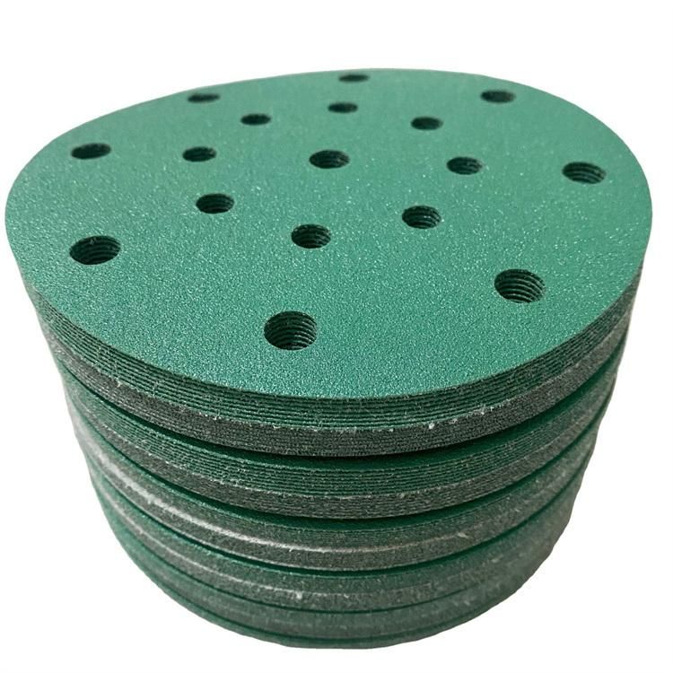 6 Inch 5 Inch 150 mm 125 mm Hook and Loop Polyester Film Green Abrasive Sanding Disc