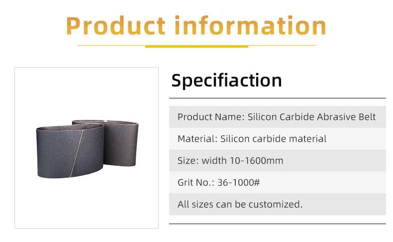 Silicon Carbide Sanding Belts for Brass Steel Glass Colorful Metal Abrasive Betls