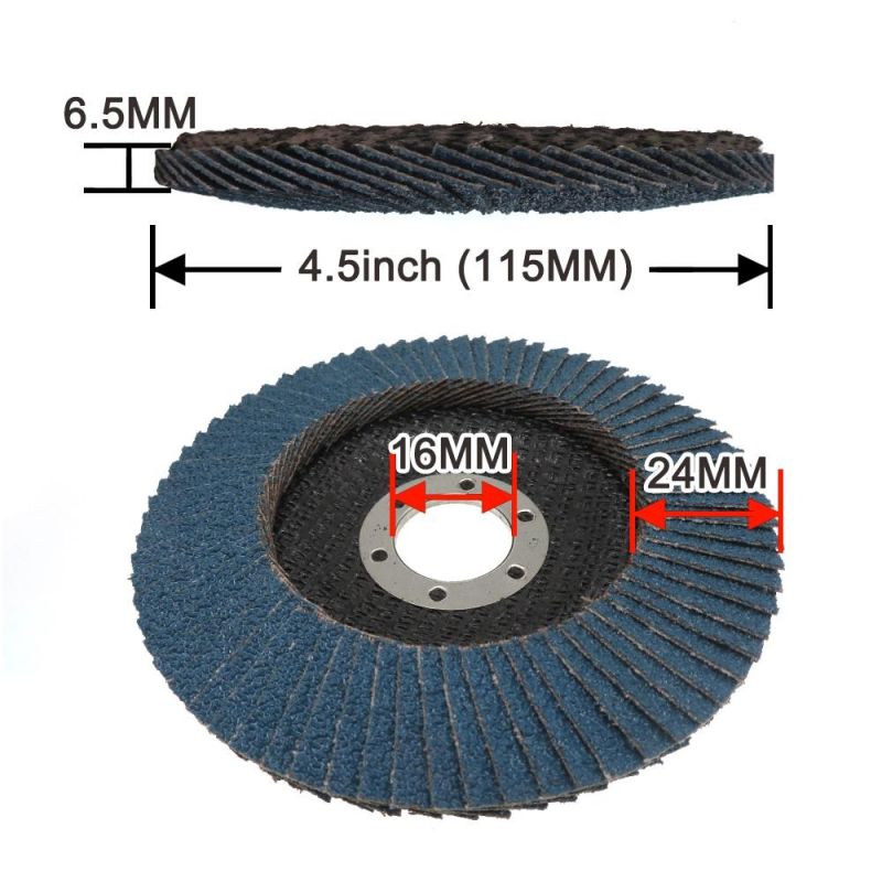 4.5 Inch 115mm High Density Roll Lock Alumina Flat Flap Disc for Polishing & Grinding