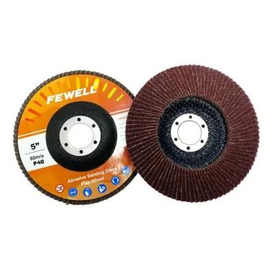 5&quot; 125mm Grit 40 Silicone Carbide Abrasive Wheel Flexible Sanding Flap Disc for Grinding Metal Stainless Steel