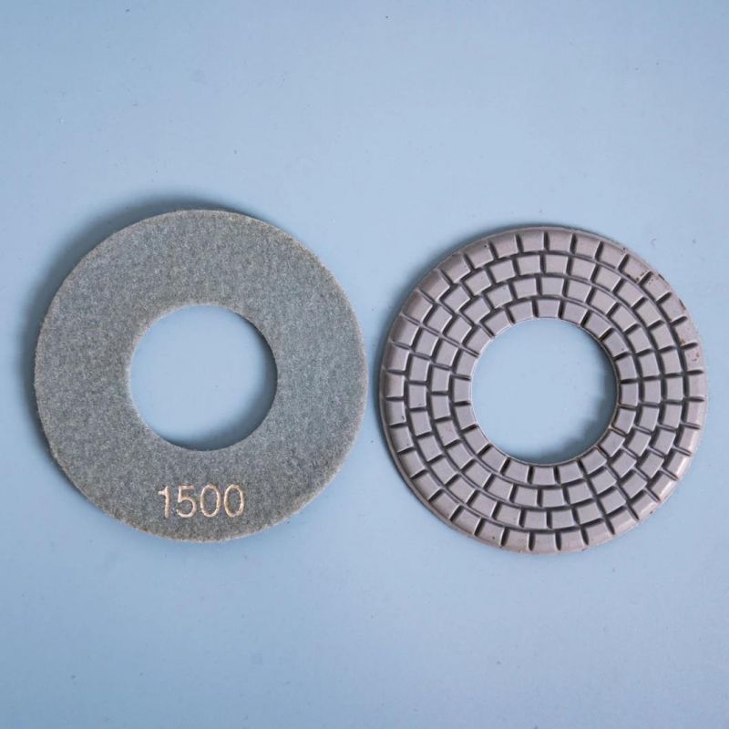Qifeng Manufacturer Power Tools Big Hole 7 Steps Abrasive Marble&Granite 125mm Diamond Tools Wet Polishing Pads