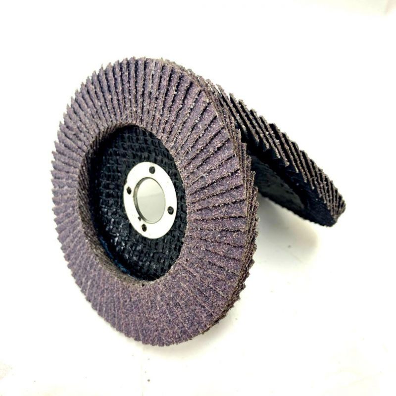 100mm High Quality Purple Ceramic Grain Abrasive Sanding Flap Disc with Factory Price for Wood Metal Alloy Iron Stainless Steel Polishing as Grinding Tooling