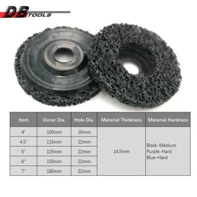 4&quot; 100mmclean &amp; Strip Disc Plastic Backing for Remove Paint Vessel Derusting T27 T29 Medium Hardness Black Color