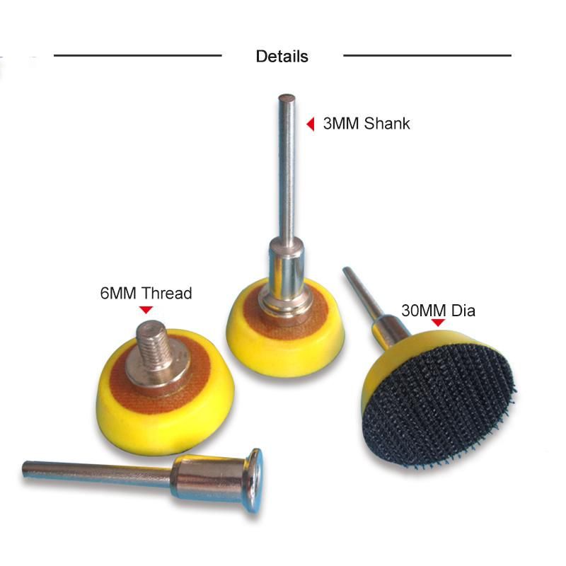 1.2" 30mm Backup Sanding Pad 3mm Shank Hook and Loop Sander Backing Pad for Electric Drill/Grinder/Sander