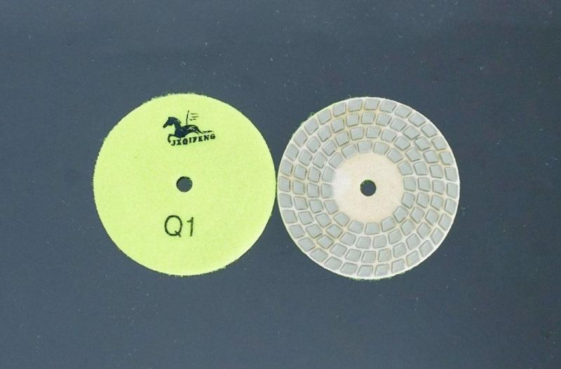 Qifeng 80mm/100mm Abrasive Tools 4 Steps Dry Polishing Pads for Granite/ Marble