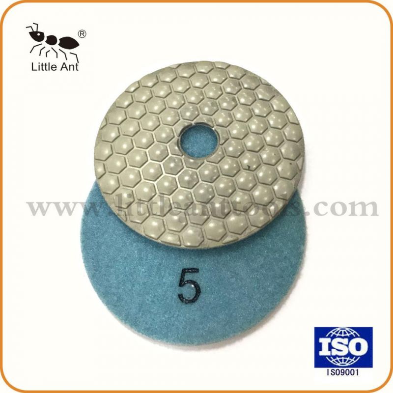 Pressed Dry Diamond Floor Polishing Pad Abrasove Tools Grinding Disk for Granite Marble Concrete 4"/100mm