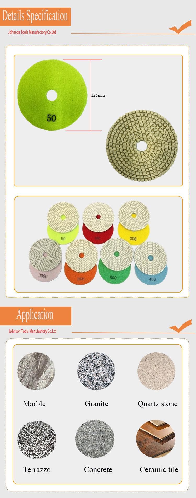 125mm Abrasive Tool Wet White Diamond Polishing Pads