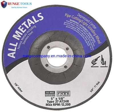 Abrasives 5&quot; Metal Grinding Wheels for Ferrous Metals Heavy Removal 1/4&quot; Thick 7/8&quot; Arbor for Angle Grinder Power Tools