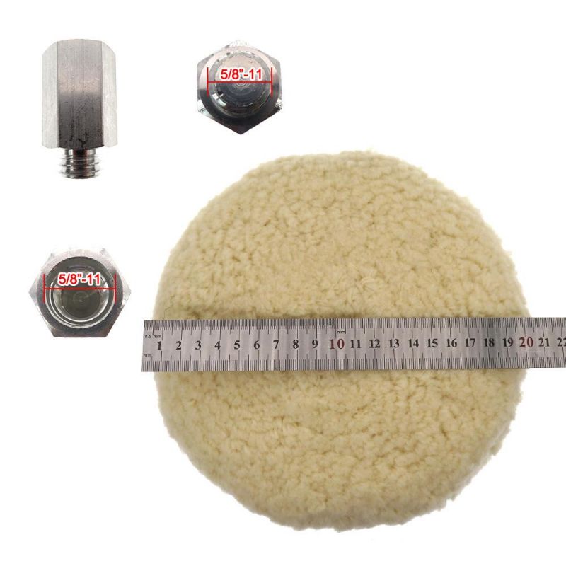 7 Inch Double Side 5/8" Bolt 4-Ply 100% Wool Buffing Pad for Car Polishing Wool Pad