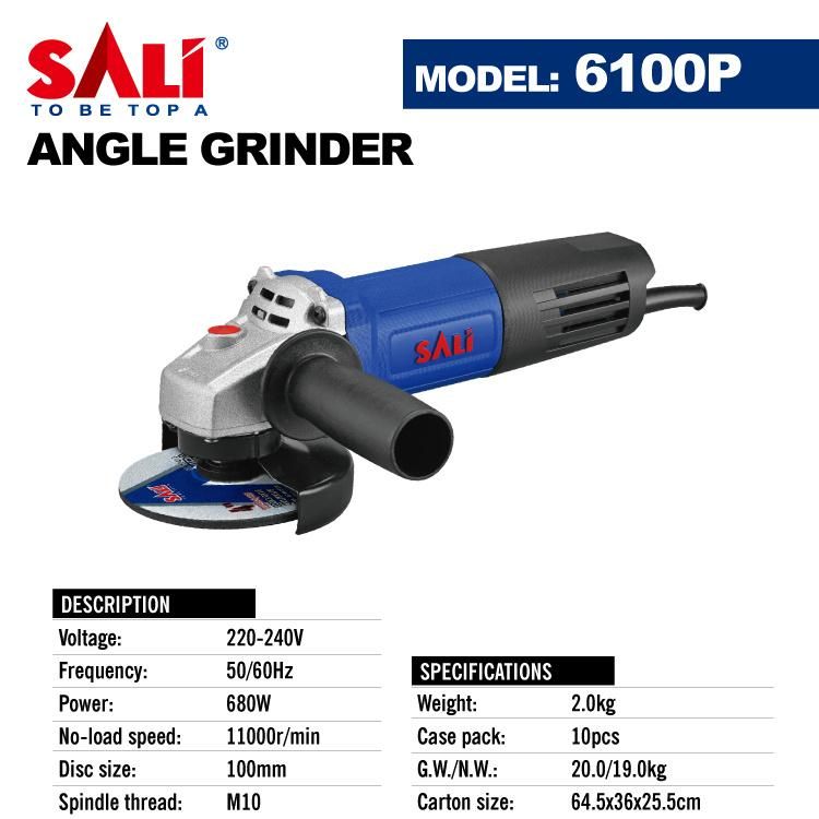 Sali 6100p 680W High Quality Abrasive Cutting Disc Angle Grinder