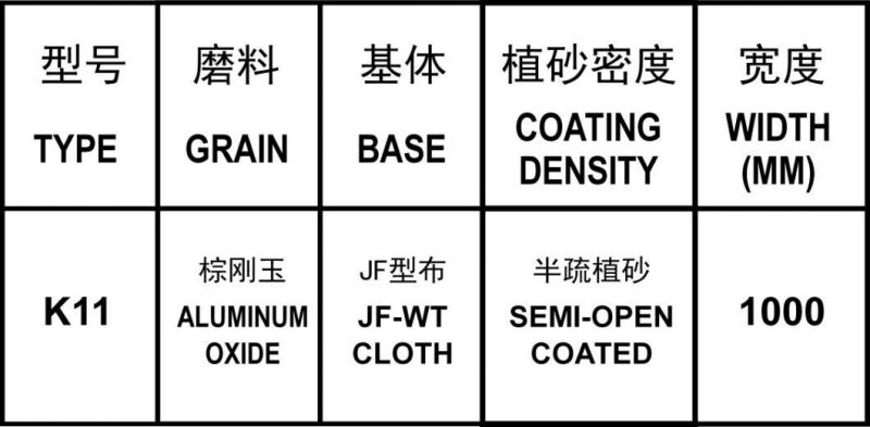 K11 Aluminum Oxide, Semi-Open Coated, J-Weight Cloth, Hand Use, for Wood and Metal Polish