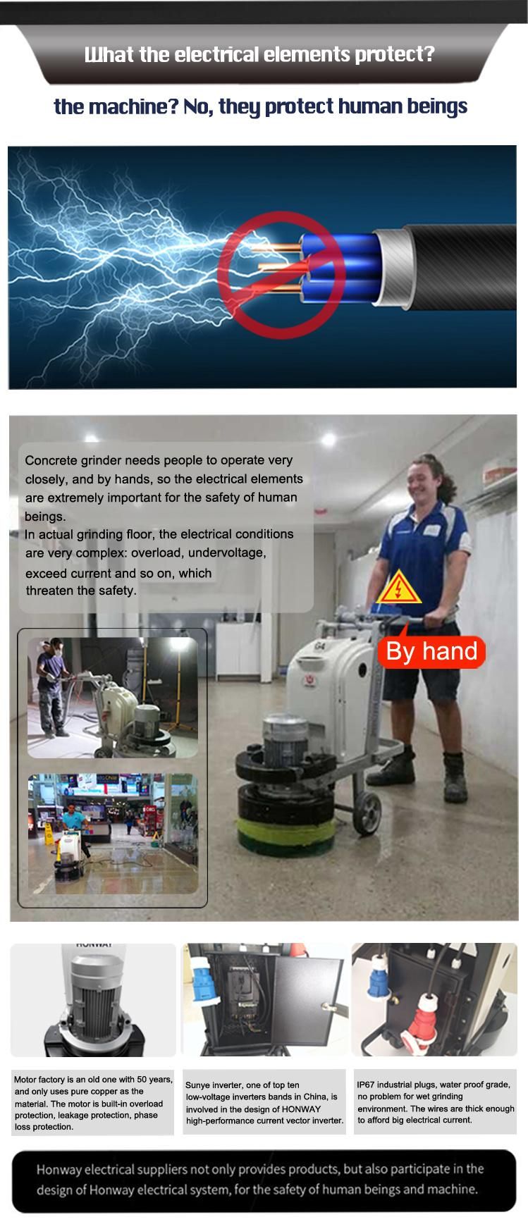 220V 380V Variable Speed Wet Dry Topping Overlays Stamp Polished Terrazzo Marble Cement Concrete Floor Grinder Polisher Grinding and Polishing Machine
