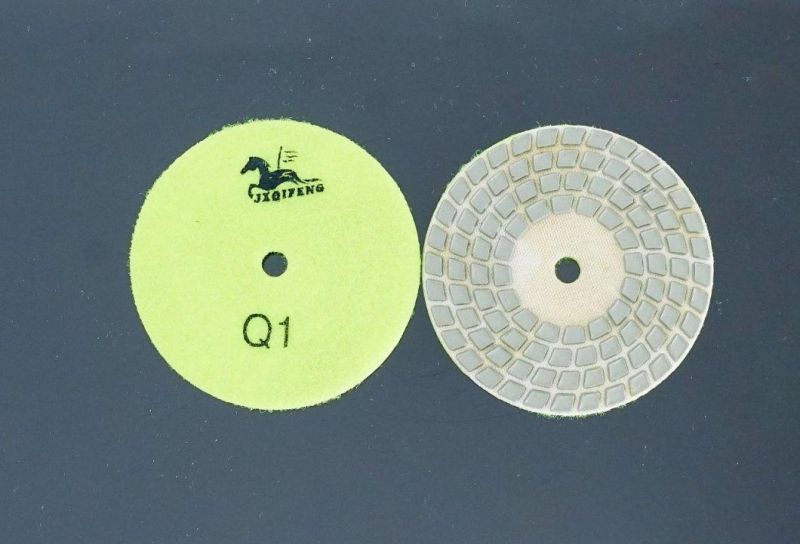 Qifeng Top 4 Steps Diamond Abrasive Tools Granite/ Marble Dry Polishing Pads