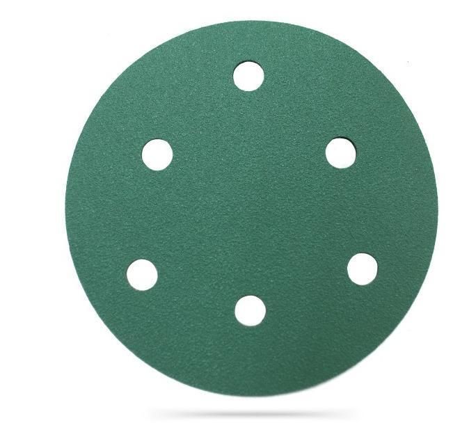 6inch 150mm Green Sandpaper Abrasive Paper with 6 Holes