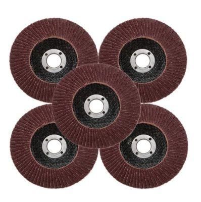 Abrasive Aluminum Oxide Flap Disc 4.5&quot; Inch, 80 Grit, Flat T27 for Brass, Copper, and Lead