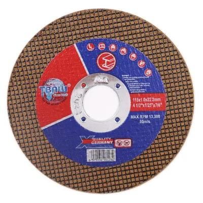 China Suppliers Abrasive Resin Bond Cut off Wheel, Cutting Disc for Metal and Stainless Steel Polishing -4.5inch 115X1.0X22mm