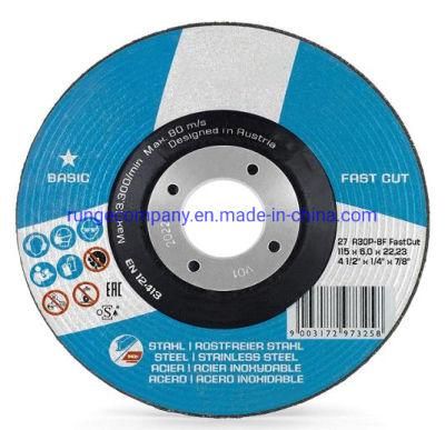 4-1/2-Inch Metal Stainless Steel Inox Grinding Disc Depressed Abrasive Tools Grinding Wheel