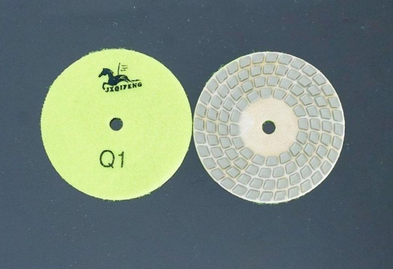 Qifeng 4 Steps Diamond Resin Bond Abrasive Tools Dry Polishing Pads for Granite/ Marble