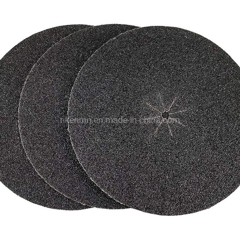 7′′ Heavy Weight Silicon Carbide Paper Center Holes Abrasives Plain Backed Edger Sanding Discs Fiber Disc for Floor Sanders