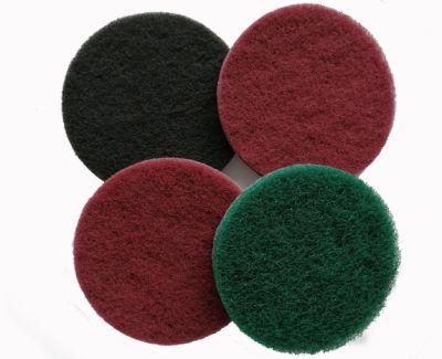 6 Inch Green Non-Woven Nylon Abrasive Floor Cleaning Industrial Scouring Pad