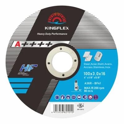 Flat Reinforced Cutting Disc, 100X3X16mm, for General Metal Cutting