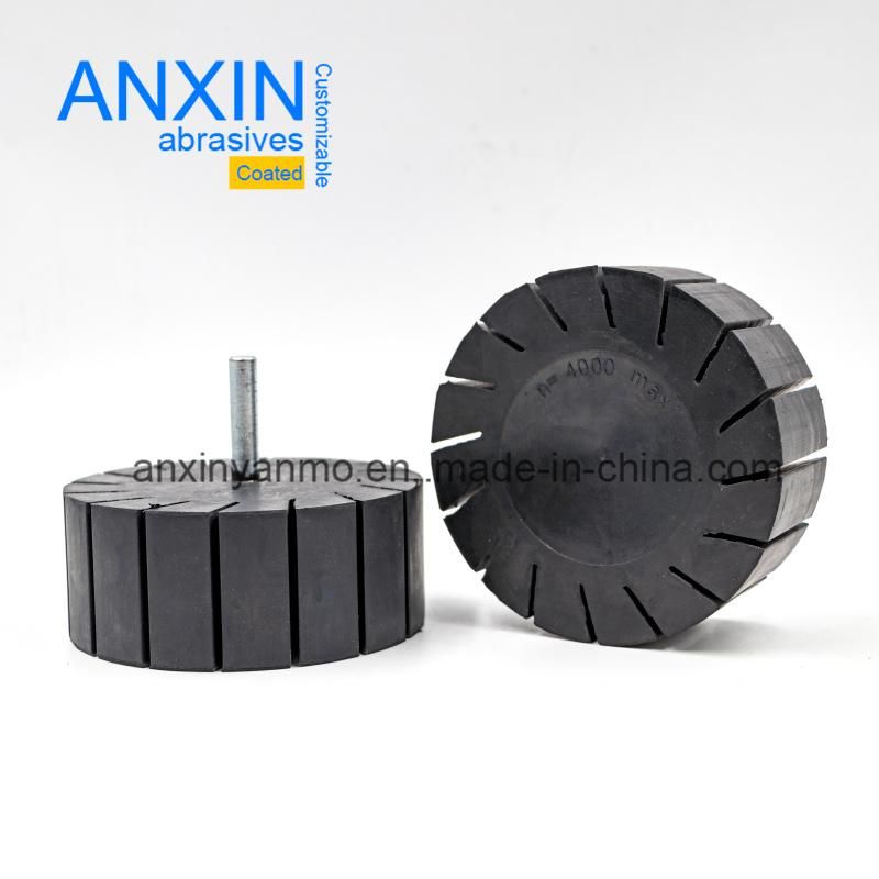 Notched Rubber Tensioner Sanding Drum for Spiral Sand Band for Grinding Metal