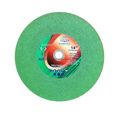 Chopsaw Cutting Wheels, 355X2.5X25.4mm, for Stainless Stee and General Steel, 1net, Green Color