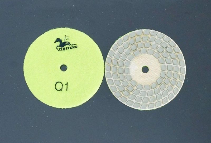 Qifeng Power Tool 4-Step 80mm Abrasive Tools Dry Polishing Pads for Granite/ Marble