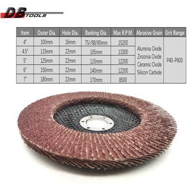 5 Inch 125mm Flap Disc Grinding Sanding Wheels Aluminum Oxide T27 T29 for for Metal Derusting