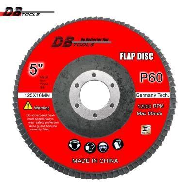 5&quot; 125mm Abrasive Flap Disc Calcine Aluminum Oxide Type 27 29 for Metal Stainless Steel P60