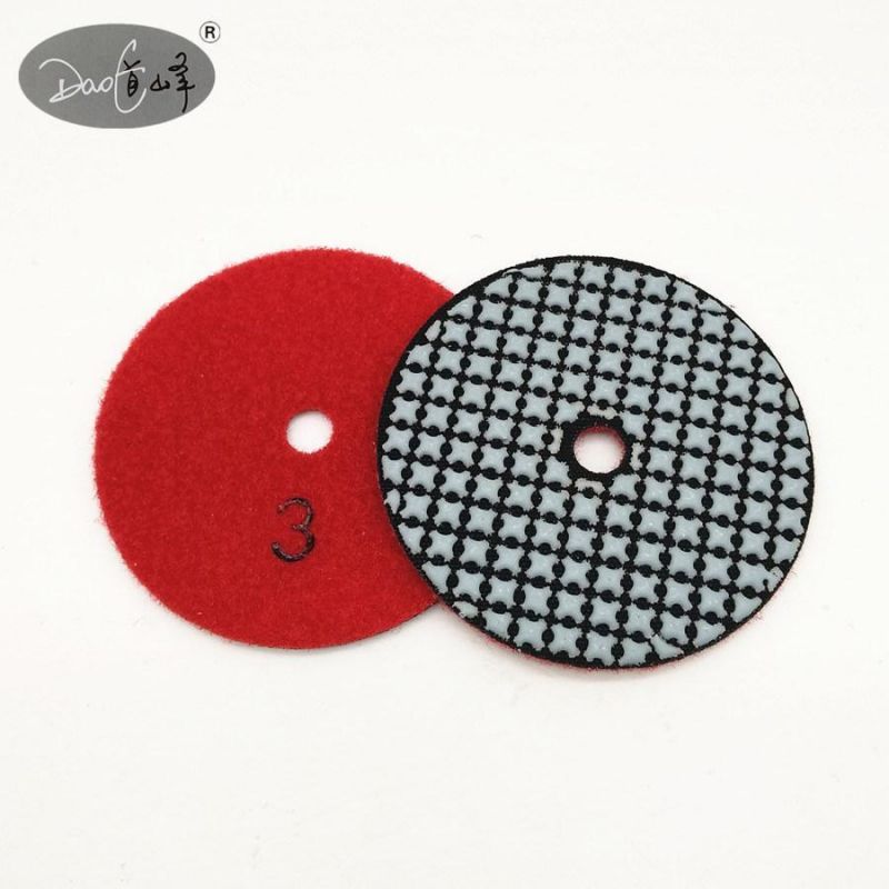 Daofeng 3inch 80mm Dry Polishing Pads for Marble Quartz (Plum)