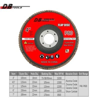 4 Inch 100mm Grinding Disc Flap Disc Aluminum Oxide for Metal Derusting