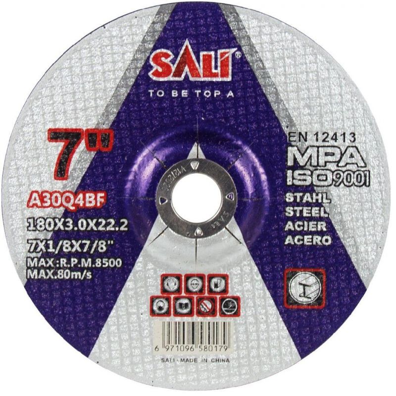 Sali 7" 180*3*22.2 T42 Grinding Disc Wheel for Metal Inox with MPa Certificate