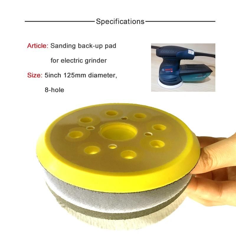 5 Inch 125mm Sanding Pad 4 Nails Sander Backing Pad for Hook and Loop Sanding Discs Power Tools Accessories