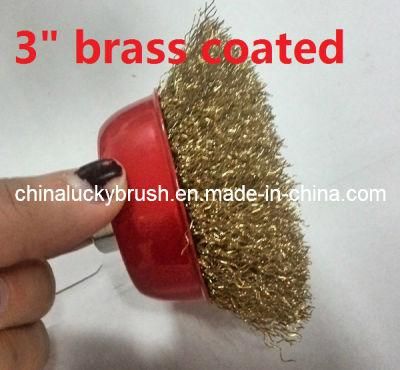 3&quot; Brass Coated Steel Wire Cup Brush (YY-301)