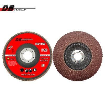 4 Inch 100mm Flap Disc Grinding Wheel 5/8 Inch Arbor Grit 80 a/O Abrasive for Metal
