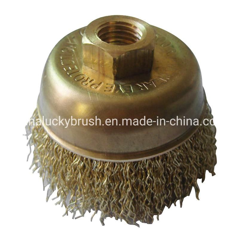 4inch Steel Wire Galvanized Cup Brush with 5/8"-11" Nuts (YY-642)