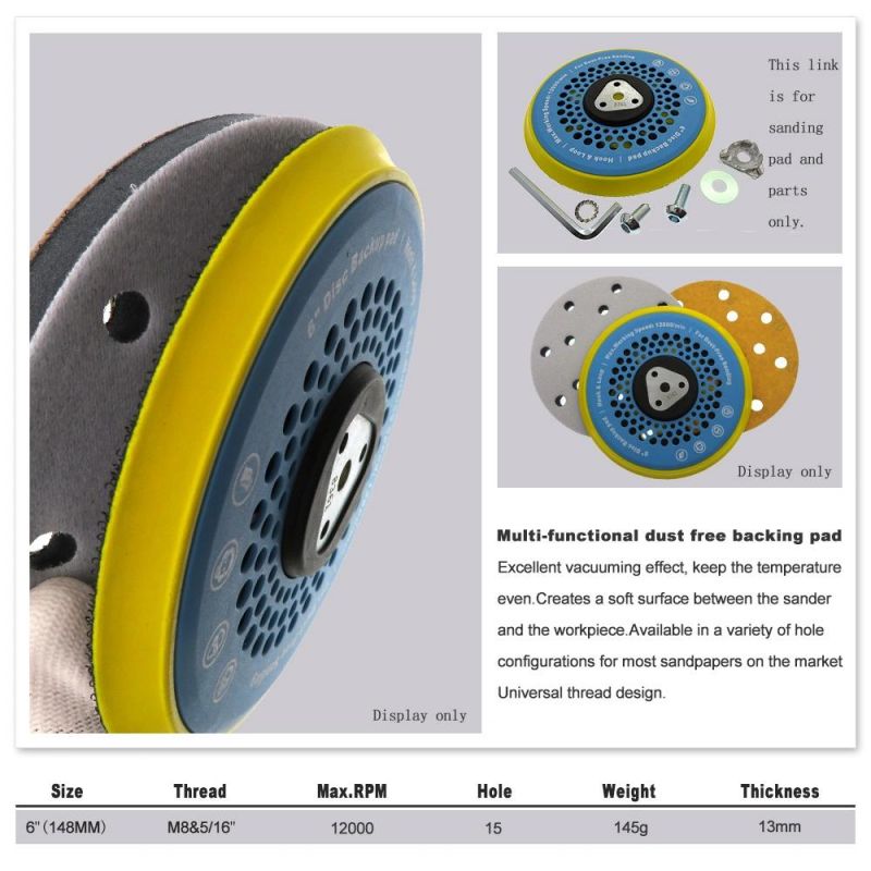6 Inch 15 Holes Electric Chassis Sanding Pad