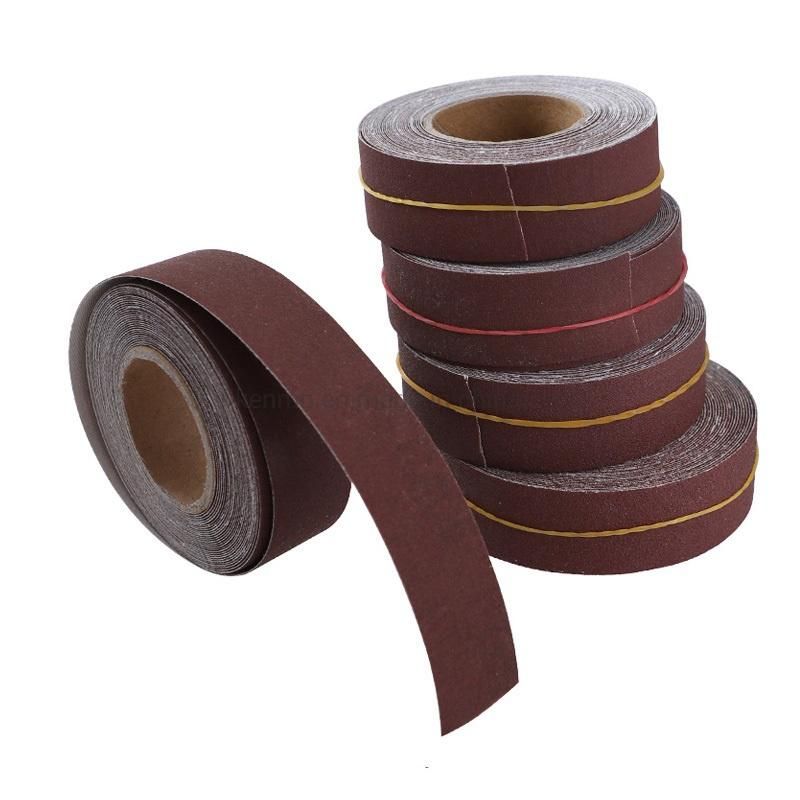 6m 25mm Grinding Emery Sanding Paper Cloth Belt Roll Drawable Abrsive Belt for Metal Glass Wood Polishing