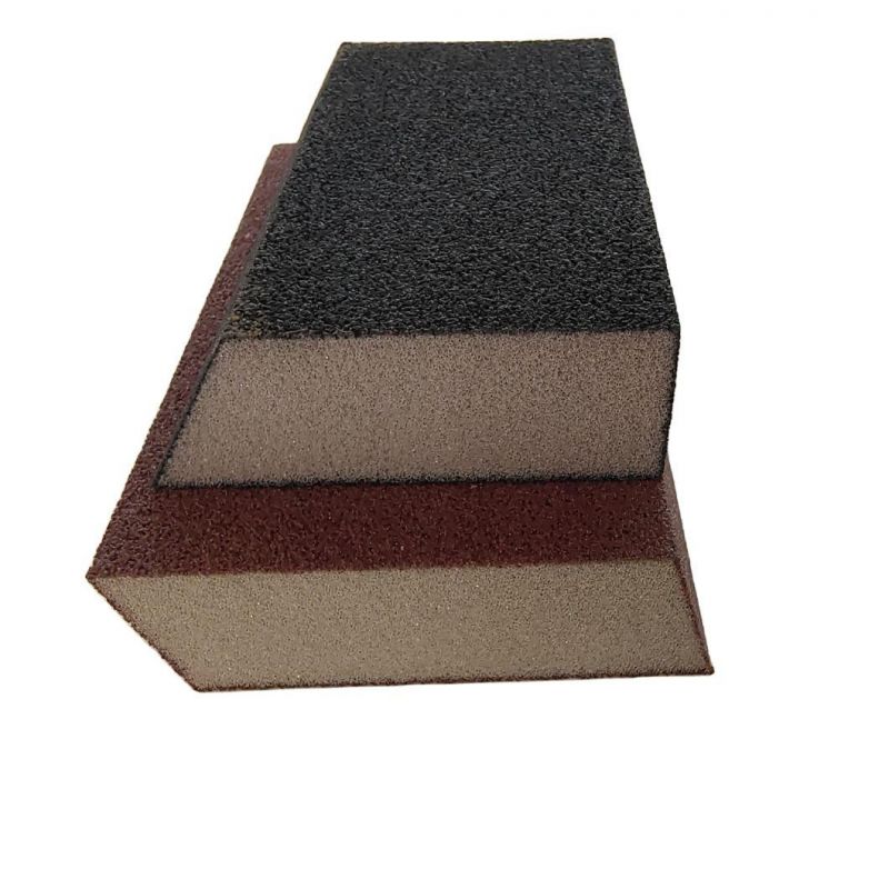 Oblique Angle Black Brown High Density Foam Abrasive Tool Sponge Sanding Sponge Block