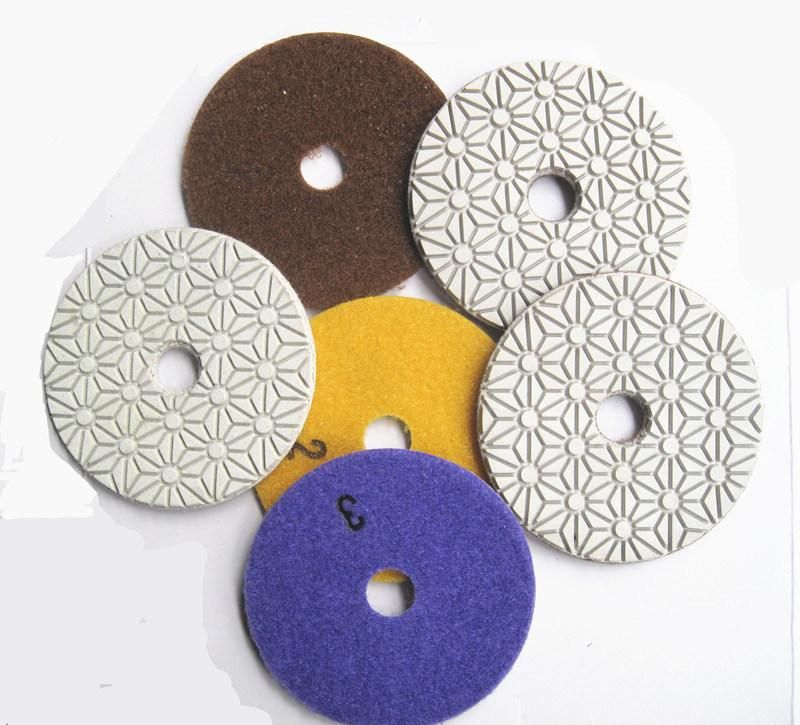 3 Step Diamond Wet Flexible Polishing Pads for Stone Processing