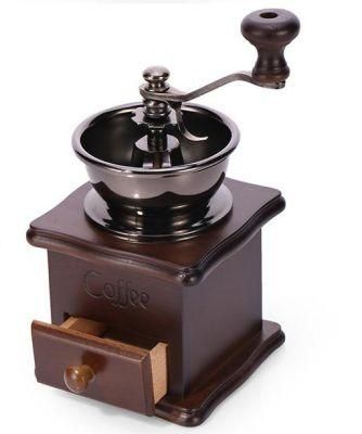 Vintage Beech Hand-Cranked Coffee Grinder