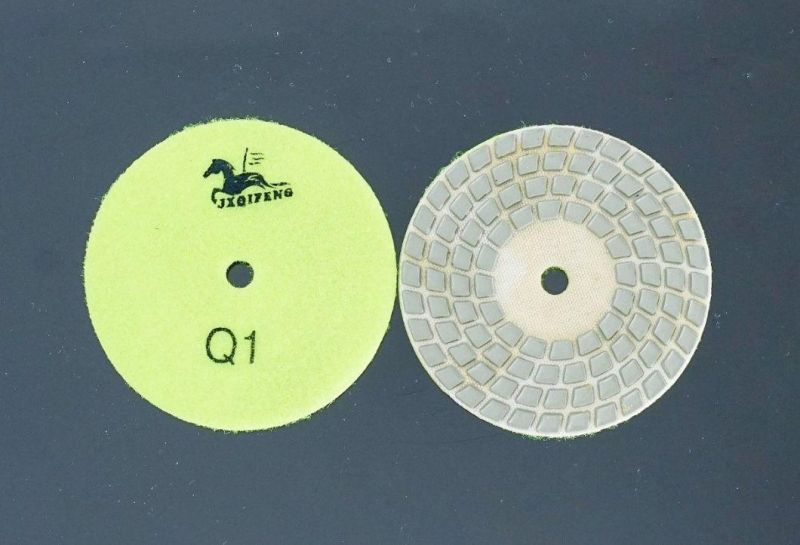 Qifeng Power Tool Granite and Marble 4-Step Diamond Polishing Pad Available for Dry Use