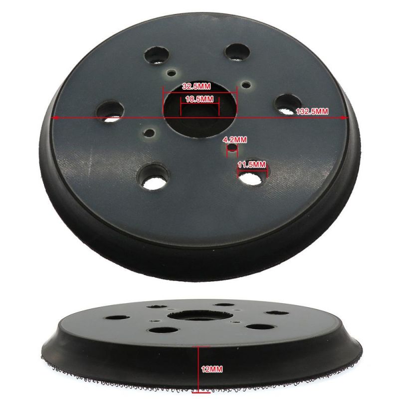 6 Inch 6 Holes Dust-Free Black Backup Sanding Pad Sanding Disc Backing Pad Hook and Loop
