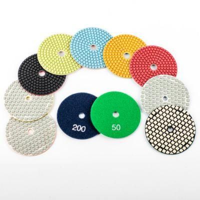 Qifeng Manufacturer Power Tools 125mm 7 Steps Wet Polishing Pad for Marble/ Granite