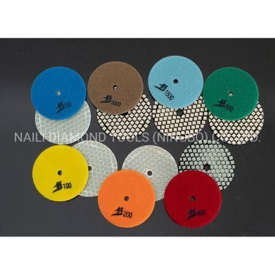 7 Steps Abrasive Dry Flower-Shaped Polishing Pads for Stone Wall