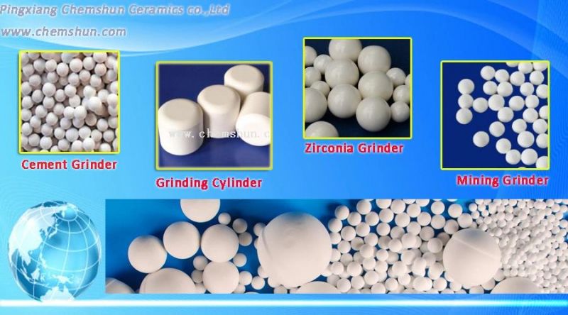 High Range Density Grinding Beads as Ceramic Media for Ball Mill with High Impact Resistance and Low Wear Rates (2.8-6.2g/cm3)