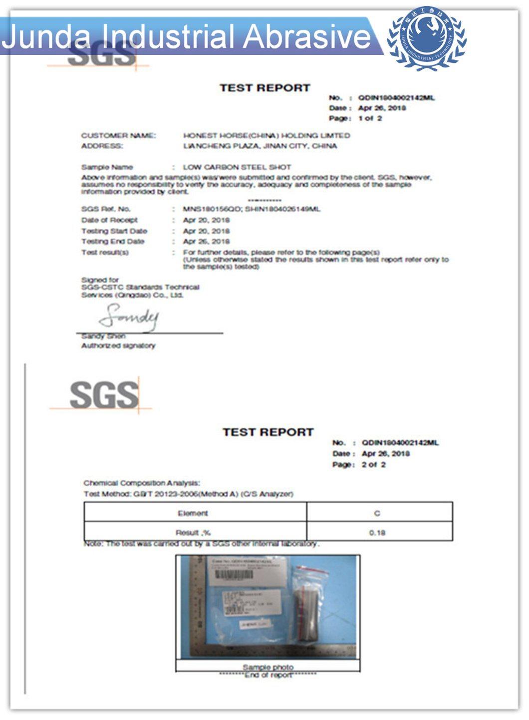 SGS Carbon 0.1-0.3 High Quality Blasting Grit S330 Steel Shot Ball Cast Steel Shot